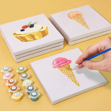 Cargar imagen en el visor de la galería, Mini Pintar por números 15x15cm (6 piezas) - Serie Postres Dulces 3