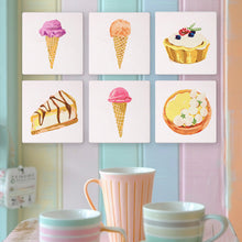 Cargar imagen en el visor de la galería, Mini Pintar por números 15x15cm (6 piezas) - Serie Postres Dulces 3