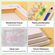 Cargar imagen en el visor de la galería, Mini Pintar por números 15x15cm (6 piezas) - Serie Rosa Roja San Valentín 2