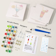 Cargar imagen en el visor de la galería, Mini Pintar por números 15x15cm (6 piezas) - Serie Arte Mural de Cócteles