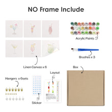 Cargar imagen en el visor de la galería, Mini Pintar por números 15x15cm (6 piezas) - Serie Arte Mural de Cócteles