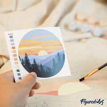 Cargar imagen en el visor de la galería, Pintar por Números en Disco de Madera - Frailecillo en los acantilados del océano