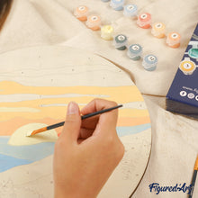Cargar imagen en el visor de la galería, Pintar por Números en Disco de Madera - Flores de Pascua