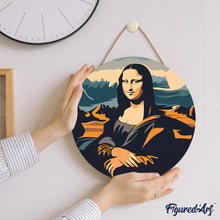 Cargar imagen en el visor de la galería, Pintar por Números en Disco de Madera - Mona Lisa