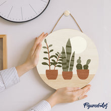 Cargar imagen en el visor de la galería, Pintar por Números en Disco de Madera - Plantas grasas