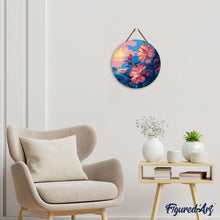 Cargar imagen en el visor de la galería, Pintar por Números en Disco de Madera - Hibisco al atardecer