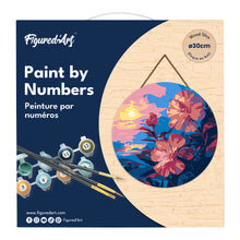 Cargar imagen en el visor de la galería, Pintar por Números en Disco de Madera - Hibisco al atardecer