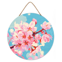 Cargar imagen en el visor de la galería, Pintar por Números en Disco de Madera - Flor de cerezo