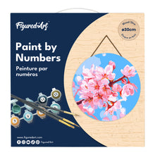 Cargar imagen en el visor de la galería, Pintar por Números en Disco de Madera - Flor de cerezo