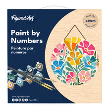 Cargar imagen en el visor de la galería, Pintar por Números en Disco de Madera - Patrón floral colorido