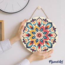 Cargar imagen en el visor de la galería, Pintar por Números en Disco de Madera - Mandala floral