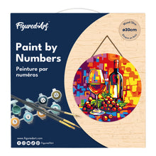 Cargar imagen en el visor de la galería, Pintar por Números en Disco de Madera - Vino y uvas