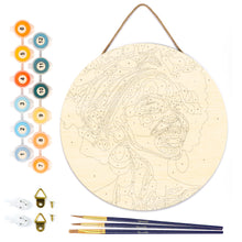Cargar imagen en el visor de la galería, Pintar por Números en Disco de Madera - Reina Africana Pop Art