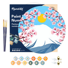 Cargar imagen en el visor de la galería, Pintar por Números en Disco de Madera - Monte Fuji
