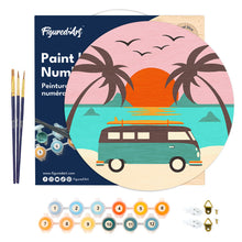 Cargar imagen en el visor de la galería, Pintar por Números en Disco de Madera - Malibú