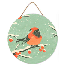 Cargar imagen en el visor de la galería, Pintar por Números en Disco de Madera - Pájaro rojo de invierno