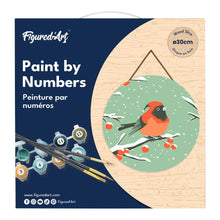 Cargar imagen en el visor de la galería, Pintar por Números en Disco de Madera - Pájaro rojo de invierno
