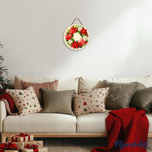 Cargar imagen en el visor de la galería, Pintar por Números en Disco de Madera - Corona navideña floral