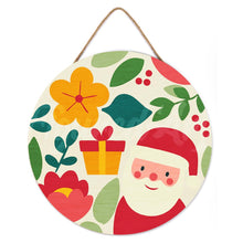 Cargar imagen en el visor de la galería, Pintar por Números en Disco de Madera - Papá Noel y flores