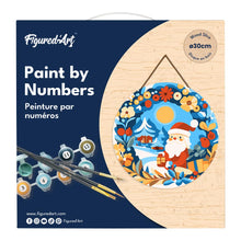 Cargar imagen en el visor de la galería, Pintar por Números en Disco de Madera - Corona y Papá Noel