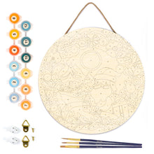 Cargar imagen en el visor de la galería, Pintar por Números en Disco de Madera - Corona y Papá Noel