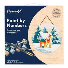 Cargar imagen en el visor de la galería, Pintar por Números en Disco de Madera - Ciervo y cabaña