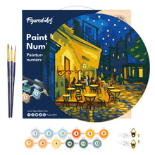 Cargar imagen en el visor de la galería, Pintar por Números en Disco de Madera - Pinturas De Van Gogh - Café