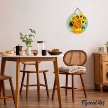 Cargar imagen en el visor de la galería, Pintar por Números en Disco de Madera - Van Gogh - Girasoles