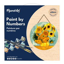 Cargar imagen en el visor de la galería, Pintar por Números en Disco de Madera - Van Gogh - Girasoles