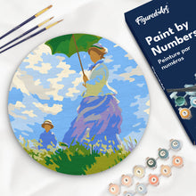 Cargar imagen en el visor de la galería, Pintar por numeros Figured'Art - Pintar por Números en Disco de Madera - El Paseo - Monet