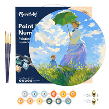 Cargar imagen en el visor de la galería, Pintar por Números en Disco de Madera - El Paseo - Monet