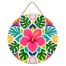 Cargar imagen en el visor de la galería, Pintar por Números en Disco de Madera - Mandala de hibisco