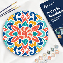 Cargar imagen en el visor de la galería, Pintar por numeros Figured'Art - Pintar por Números en Disco de Madera - Mandala de conchas marinas