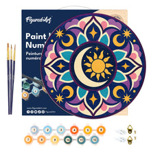 Cargar imagen en el visor de la galería, Pintar por Números en Disco de Madera - Mandala celestial