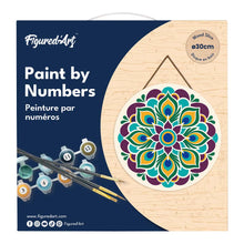 Cargar imagen en el visor de la galería, Pintar por Números en Disco de Madera - Mandala de pavo real