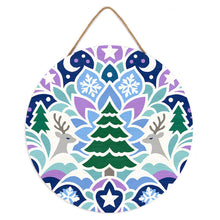 Cargar imagen en el visor de la galería, Pintar por Números en Disco de Madera - Mandala navideño