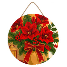 Cargar imagen en el visor de la galería, Pintar por Números en Disco de Madera - Flores de Pascua