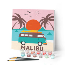Cargar imagen en el visor de la galería, Mini Pintar por Números 20x20cm con bastidor Malibú