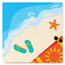 Cargar imagen en el visor de la galería, Mini Pintura por Números 20x20cm con bastidor En la playa