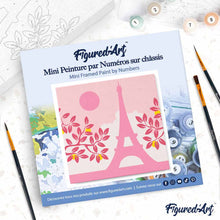 Cargar imagen en el visor de la galería, Mini Pintura por Números 20x20cm con bastidor París al sol