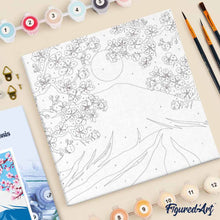 Cargar imagen en el visor de la galería, Mini Pintura por Números 20x20cm con bastidor Monte Fuji