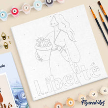 Cargar imagen en el visor de la galería, Mini Pintura por Números 20x20cm con bastidor Libertad