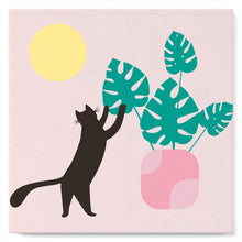 Cargar imagen en el visor de la galería, Mini Pintura por Números 20x20cm con bastidor Gatito y planta al sol