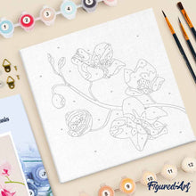 Cargar imagen en el visor de la galería, Mini Pintura por Números 20x20cm con bastidor Orquídea 2