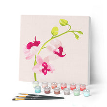 Cargar imagen en el visor de la galería, Mini Pintar por Números 20x20cm con bastidor Rama de orquídeas 2