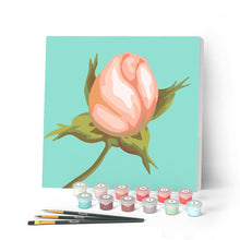 Cargar imagen en el visor de la galería, Mini Pintar por Números 20x20cm con bastidor Flor de botón