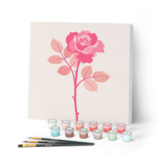 Cargar imagen en el visor de la galería, Mini Pintar por Números 20x20cm con bastidor Rose en su tallo