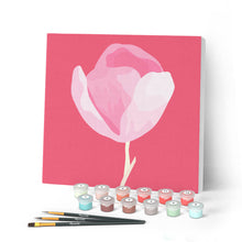 Cargar imagen en el visor de la galería, Mini Pintar por Números 20x20cm con bastidor Tulipán en su tallo