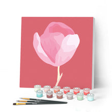 Cargar imagen en el visor de la galería, Mini Pintar por Números 20x20cm con bastidor Tulipán en su tallo