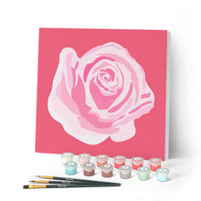 Cargar imagen en el visor de la galería, Mini Pintar por Números 20x20cm con bastidor Corola de Rosa 2
